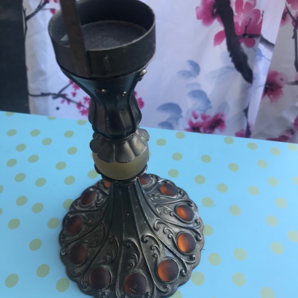 Collectible Vintage PartyLite Candle Glass Lamp - Picture 7 of 10